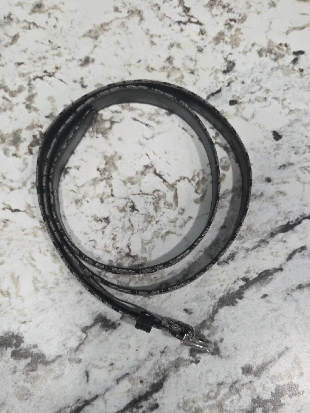 Coach Signature Monogram Canvas Belt in Black and Gray